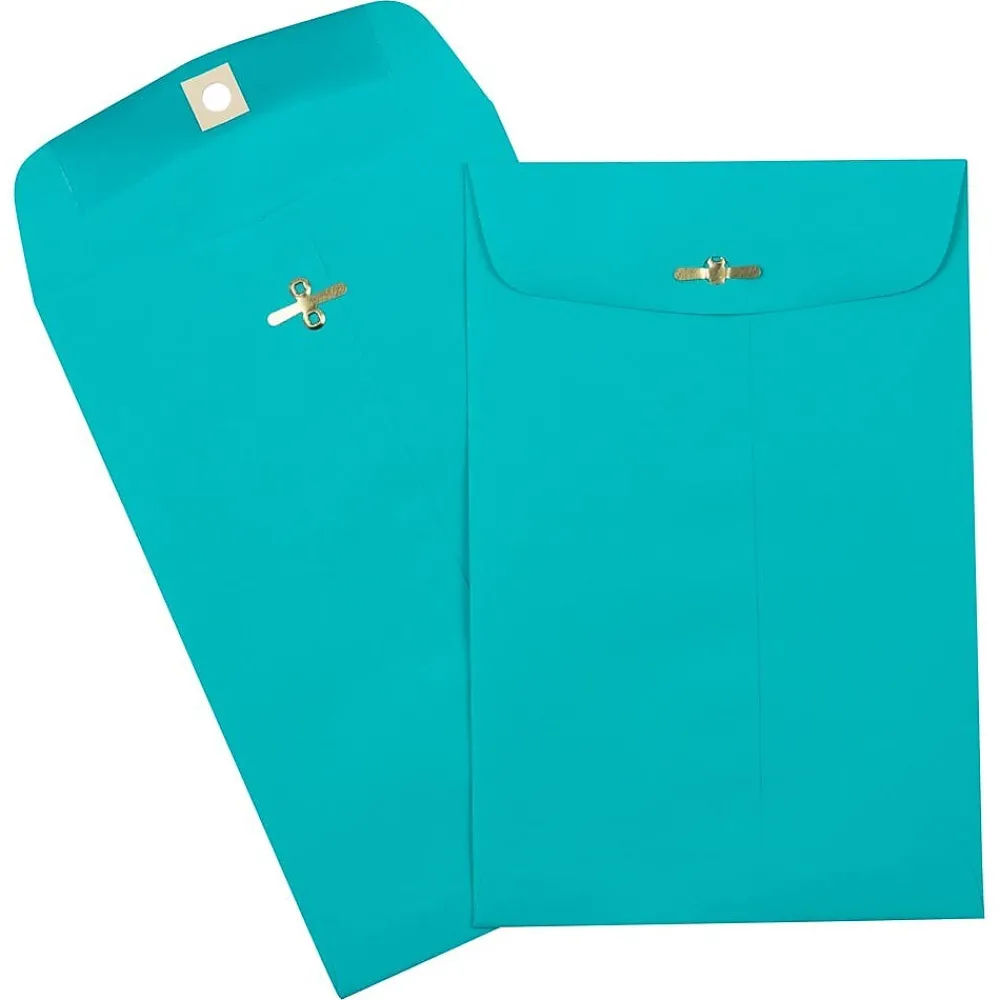 New JAM Paper Clasp Catalog Envelope 6" x 9", Sea Blue, 25/Pack (900807461F)