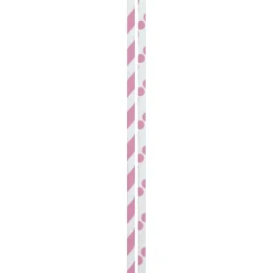 JAM Paper ® Color Paper Straws, 7 3/4 x 1/4, Pink Stripes and Dots, 24/Pack (52662006970)