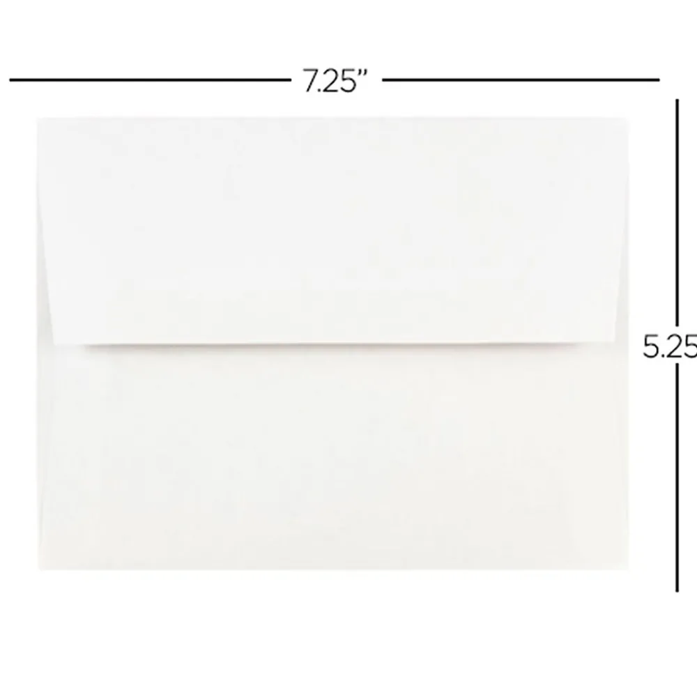 Clearance JAM Paper Gummed A7 Invitation Envelopes, 5 1/4" x 7 1/4", White, 25/Pack (73767)