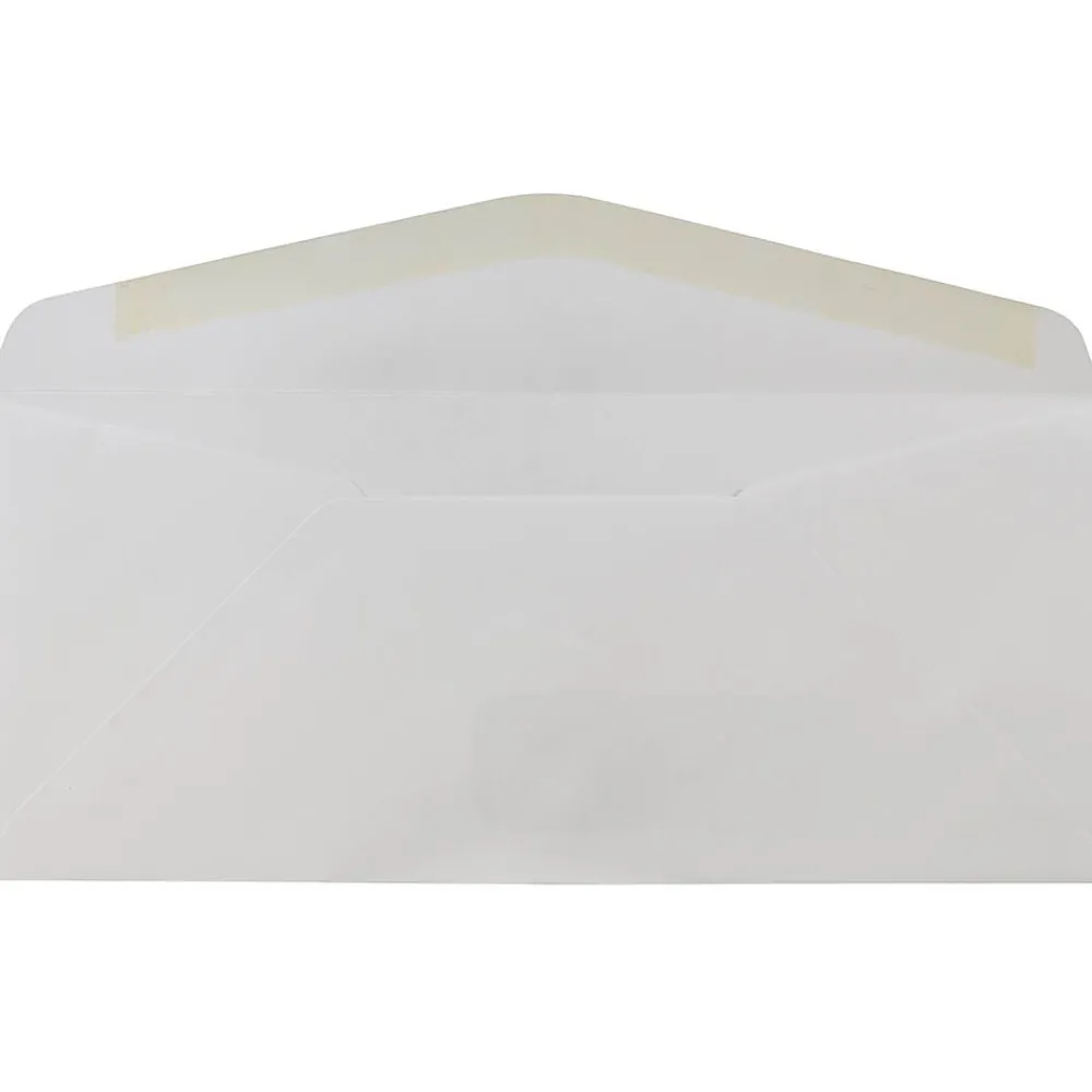 Clearance JAM Paper Gummed Window #10 Business Envelopes, 4 1/8" x 9 1/2", Smooth White, 500/Box (1633173C)
