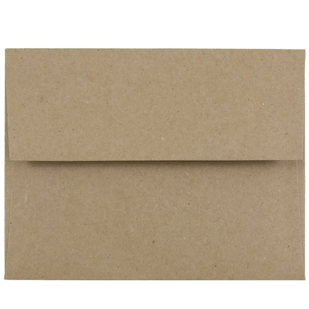 JAM Paper Kraft A2 Invitation Envelopes, 4.375 x 5.75, Brown Kraft Paper Bag, 25/Pack (LEKR600)