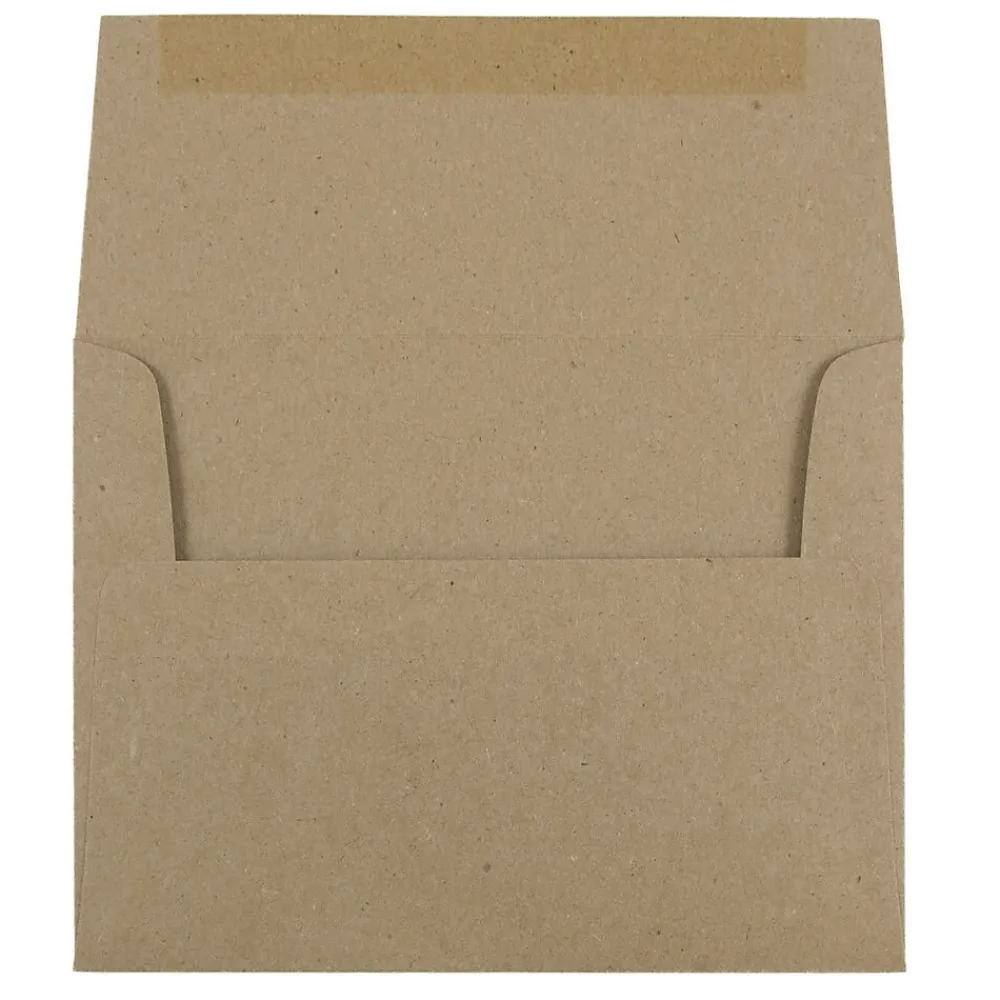 JAM Paper Kraft A2 Invitation Envelopes, 4.375 x 5.75, Brown Kraft Paper Bag, 25/Pack (LEKR600)