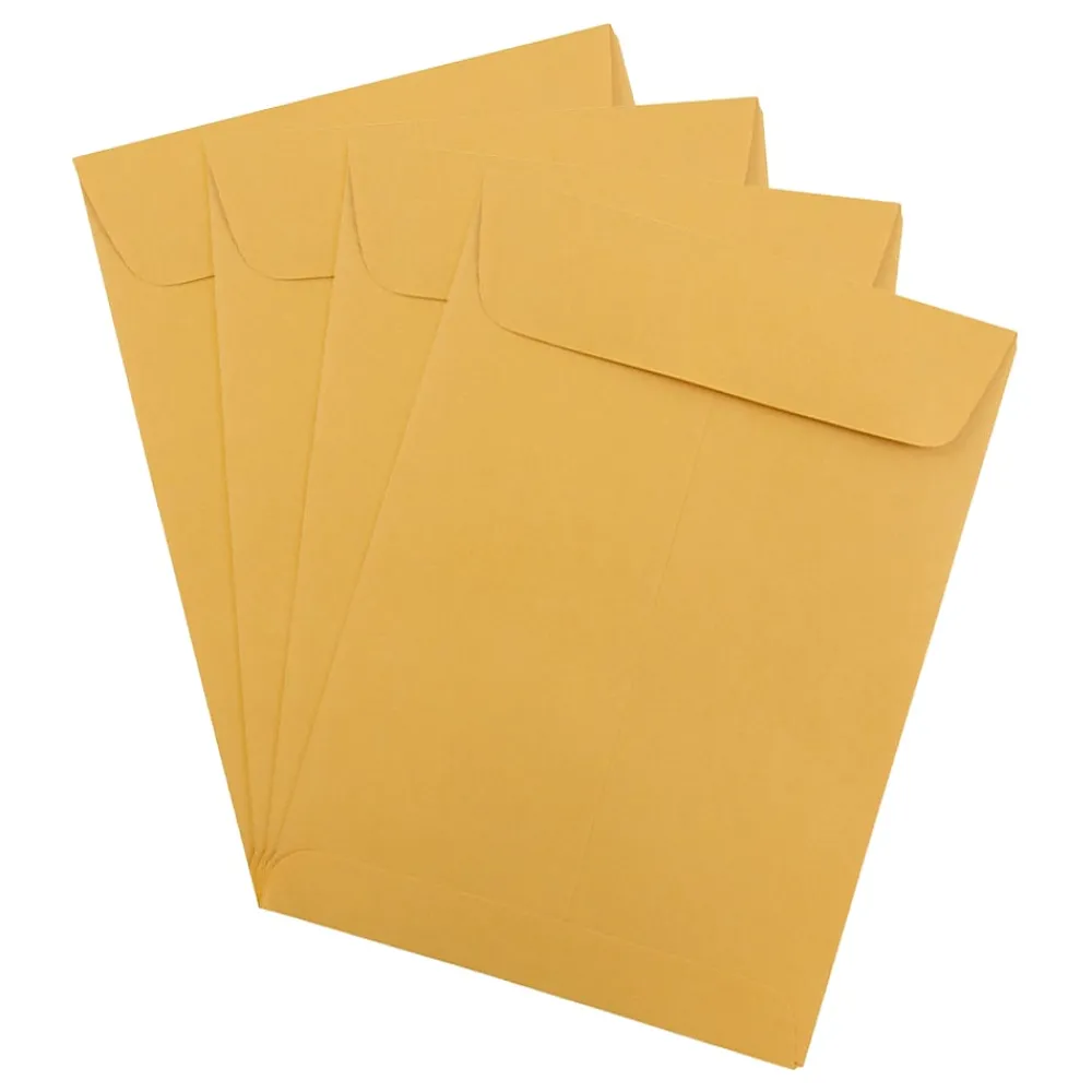 Hot JAM Paper Kraft Gummed Catalog Envelope, 5 1/2" x 7 1/2", Brown Kraft, 100/Pack (4101C)