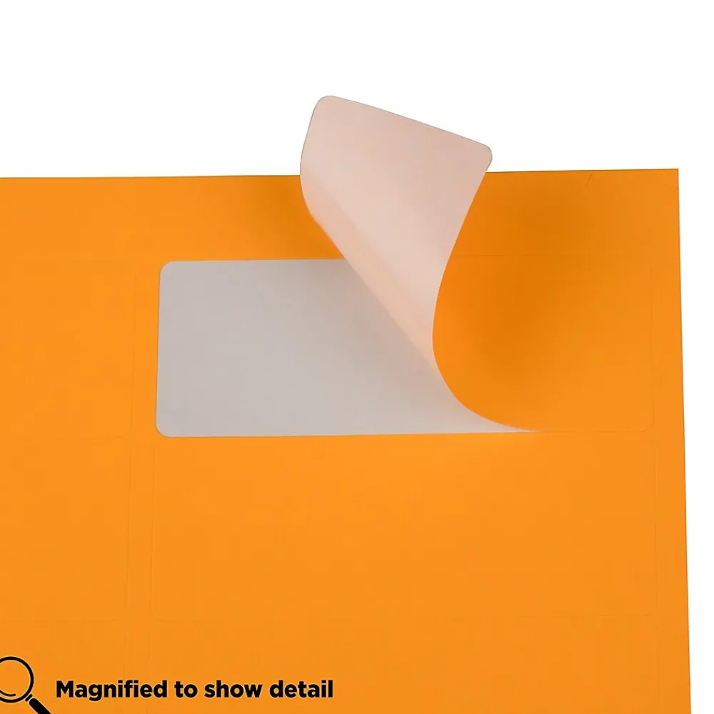 New JAM Paper Laser/Inkjet Address Labels, 1" x 2 5/8", , 30 Labels/Sheet, 4 Sheets/Pack (35432814) Neon Orange