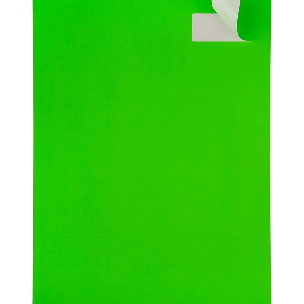 Sale JAM Paper Laser/Inkjet Address Labels, 1" x 2 5/8", , 30 Labels/Sheet, 4 Sheets/Pack (3543284) Neon Green