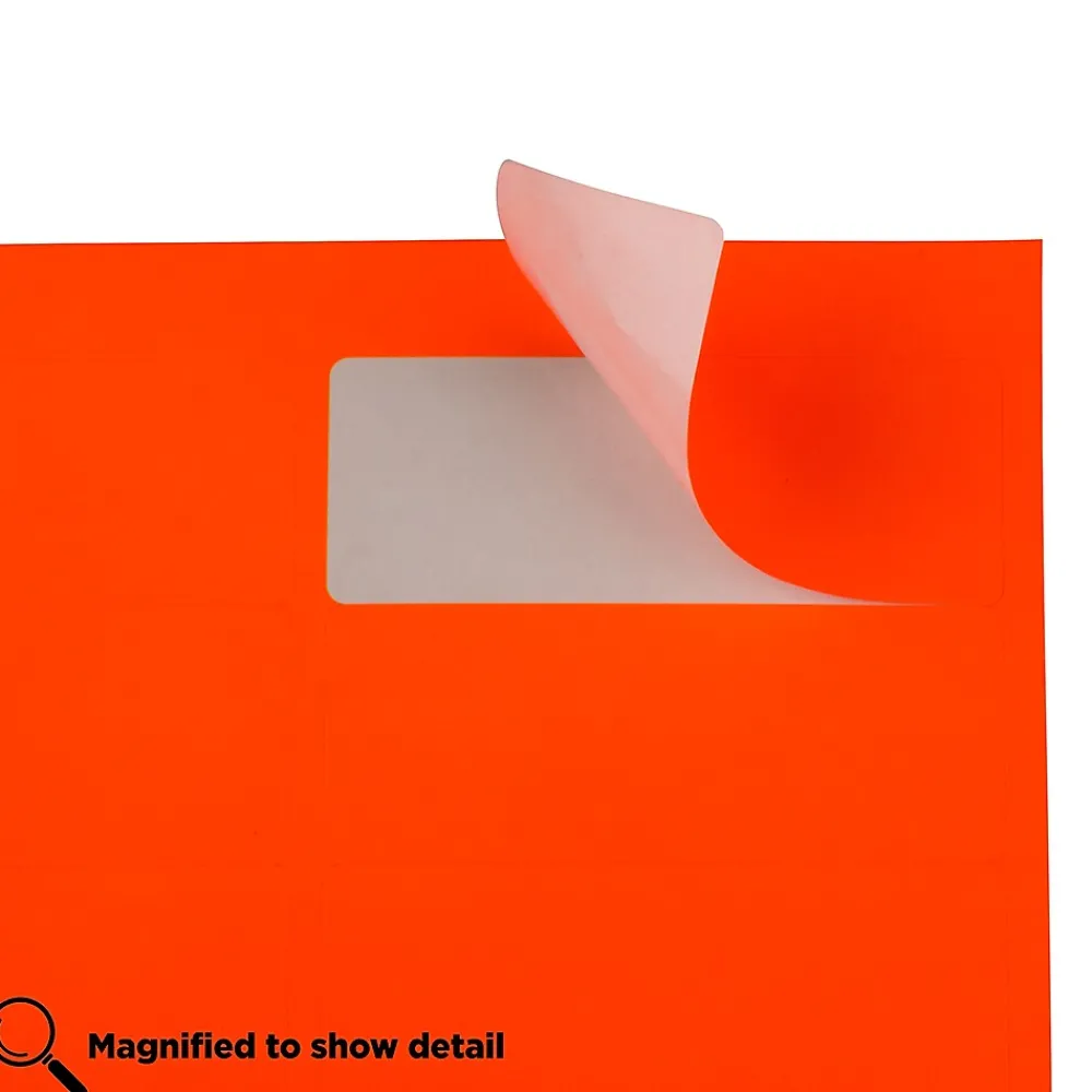 Clearance JAM Paper Laser/Inkjet Address Labels, 1" x 2 5/8", , 30 Labels/Sheet, 4 Sheets/Pack (354328230) Neon Red