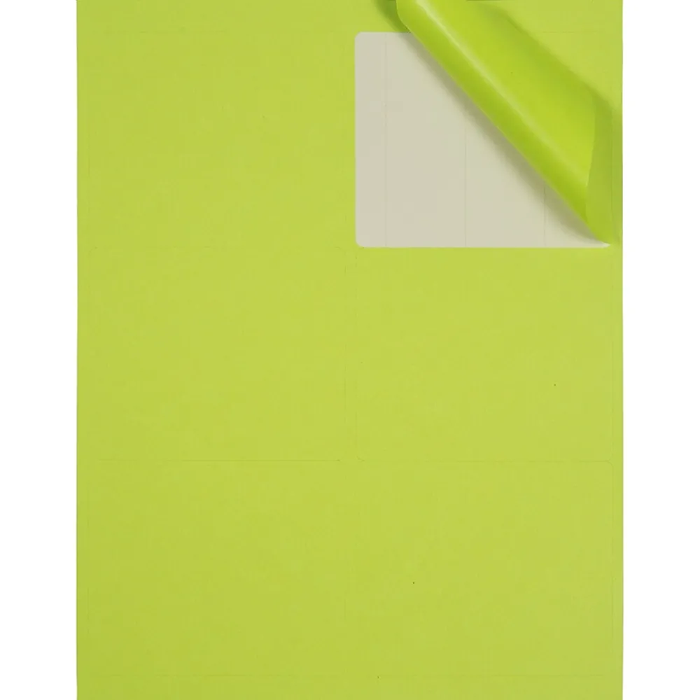 Hot JAM Paper Laser/Inkjet Address Label, 4" x 3 3/8", , 6 Labels/Sheet, 12 Sheets/Pack (302725780) Ultra Lime Green
