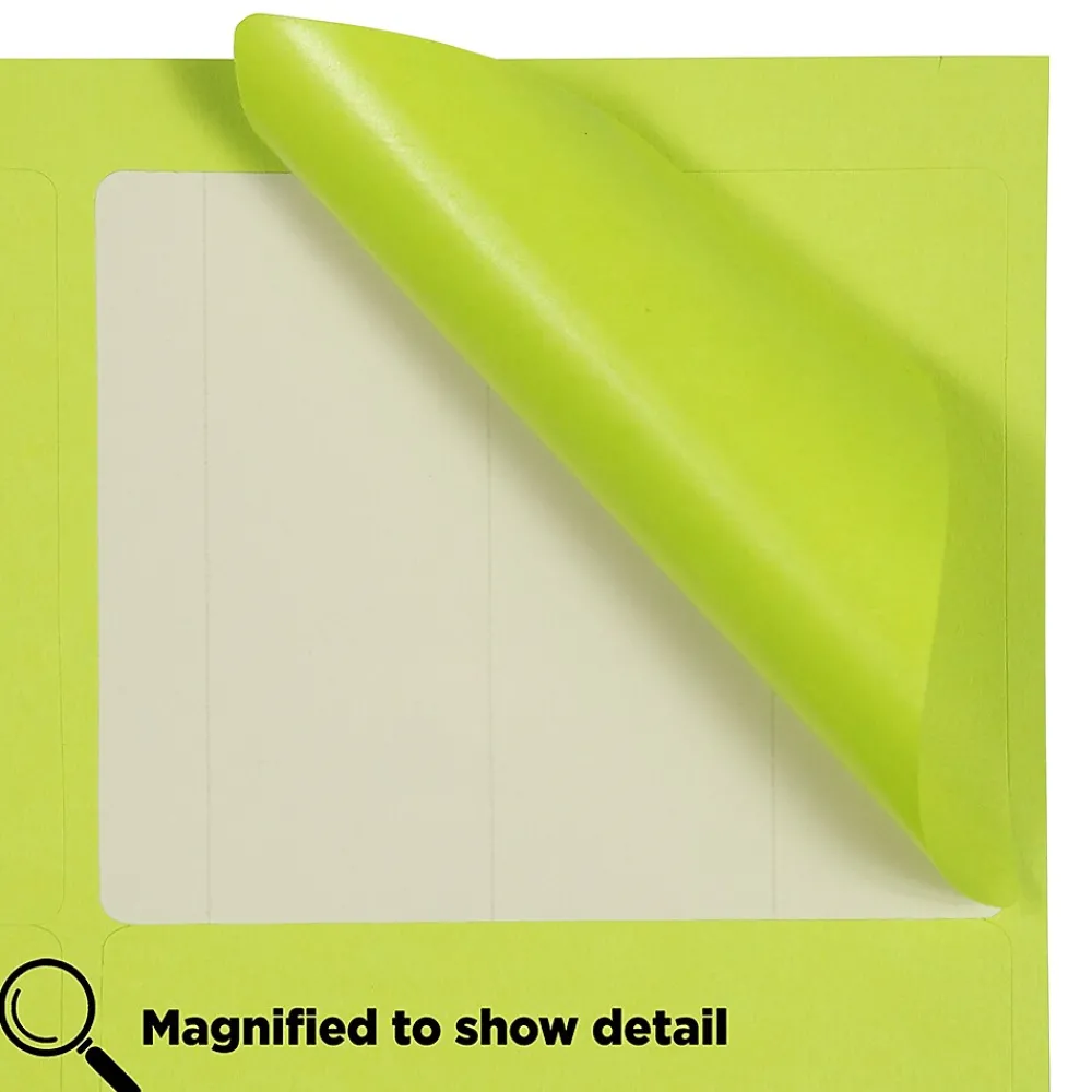 Hot JAM Paper Laser/Inkjet Address Label, 4" x 3 3/8", , 6 Labels/Sheet, 12 Sheets/Pack (302725780) Ultra Lime Green