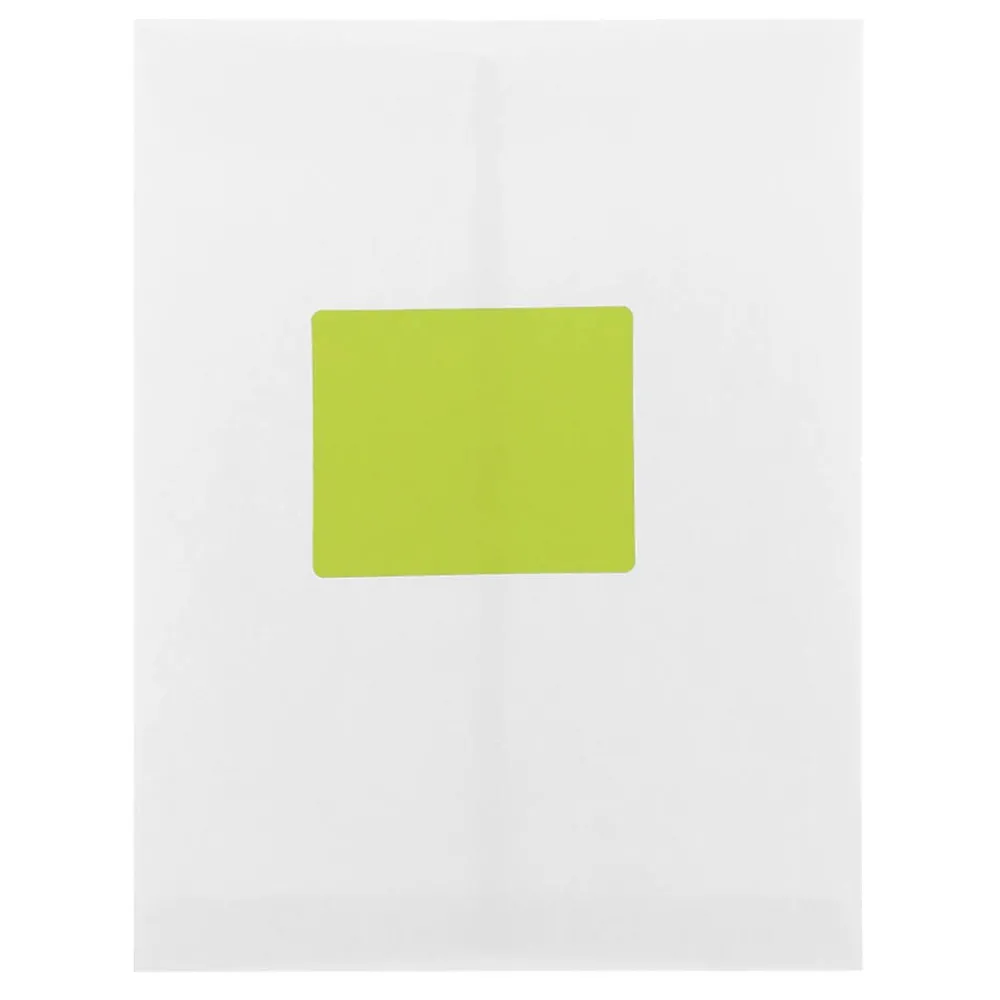 Hot JAM Paper Laser/Inkjet Address Label, 4" x 3 3/8", , 6 Labels/Sheet, 12 Sheets/Pack (302725780) Ultra Lime Green
