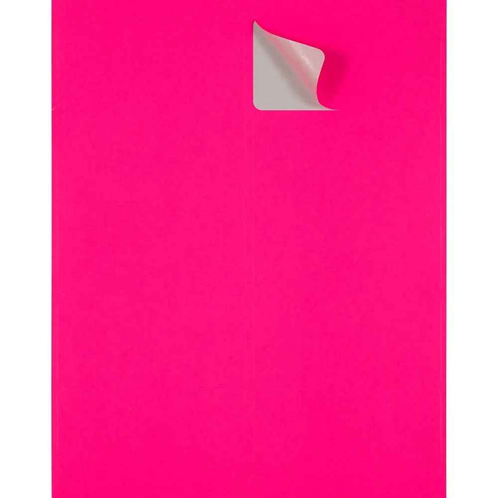 Sale JAM Paper Laser/Inkjet Shipping Labels, 2" x 4", , 10 Labels/Sheet, 12 Sheets/Pack (354328023) Neon Pink