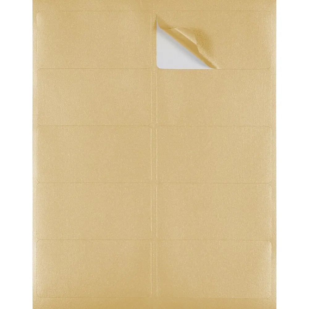 Discount JAM Paper Laser/Inkjet Shipping Labels, 2" x 4", , 10 Labels/Sheet, 12 Sheets/Pack (40732538) Gold Metallic