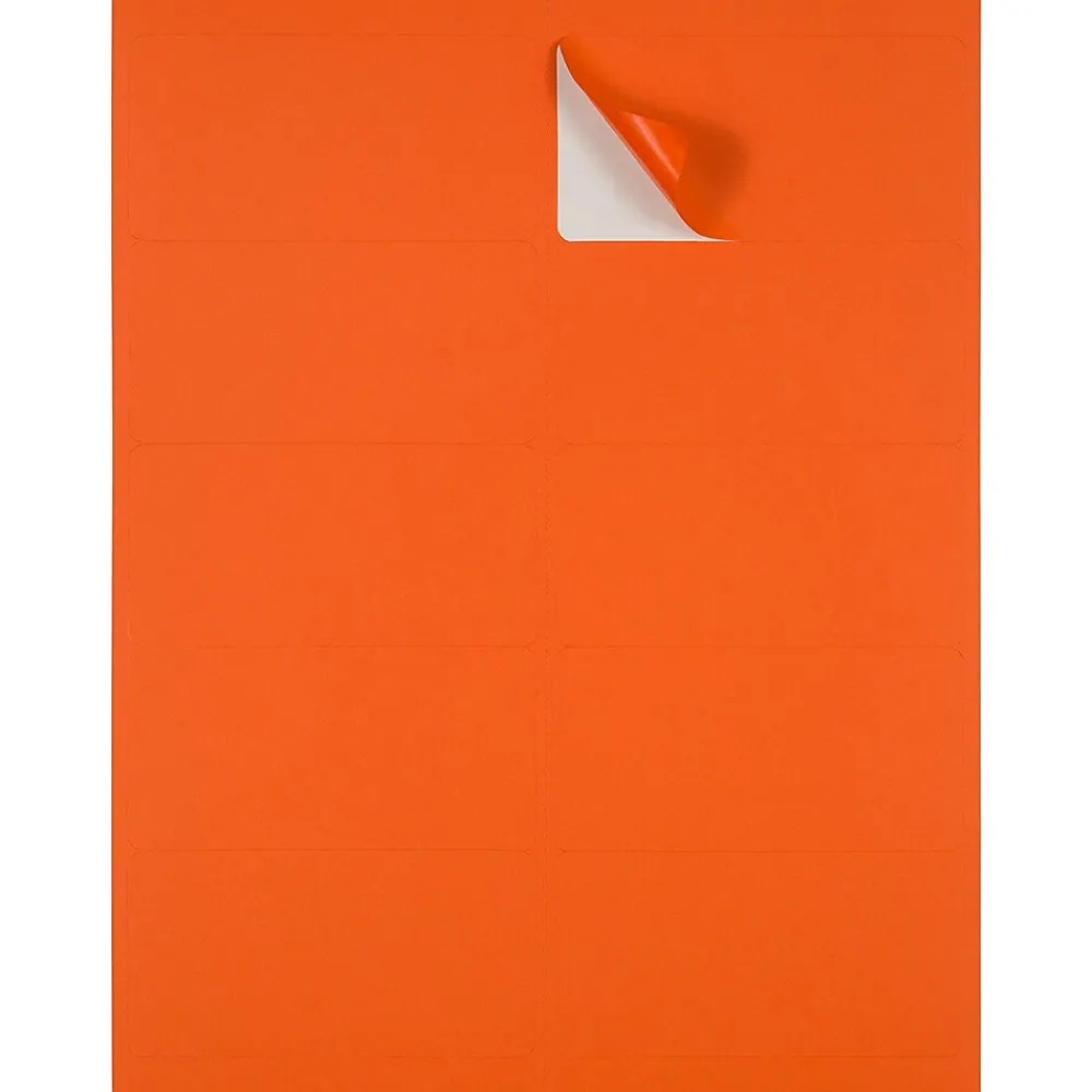 Online JAM Paper Laser/Inkjet Shipping Address Labels, 2" x 4", , 10 Labels/Sheet, 12 Sheets/Pack (302725784) Orange