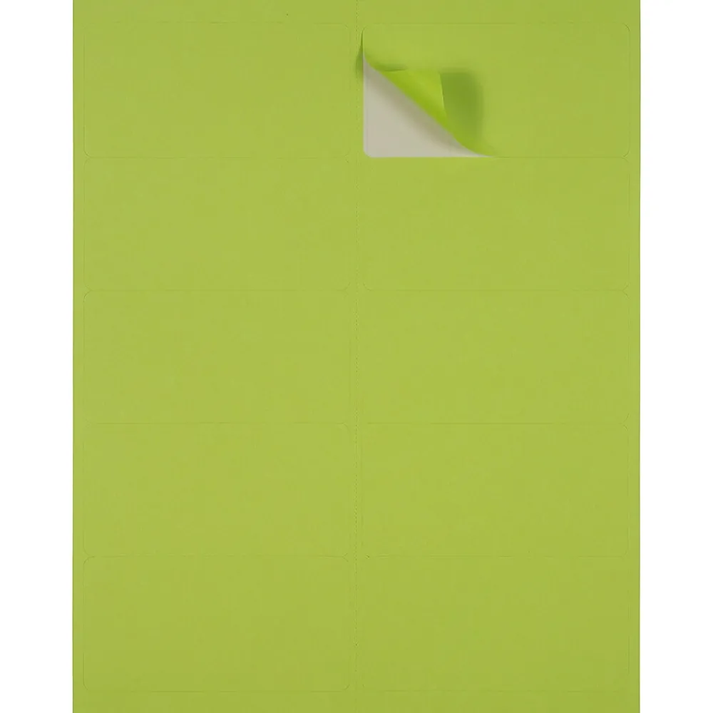 Best JAM Paper Laser/Inkjet Shipping Address Labels, 2" x 4", , 10 Labels/Sheet, 12 Sheets/Pack (302724405) Ultra Lime Green