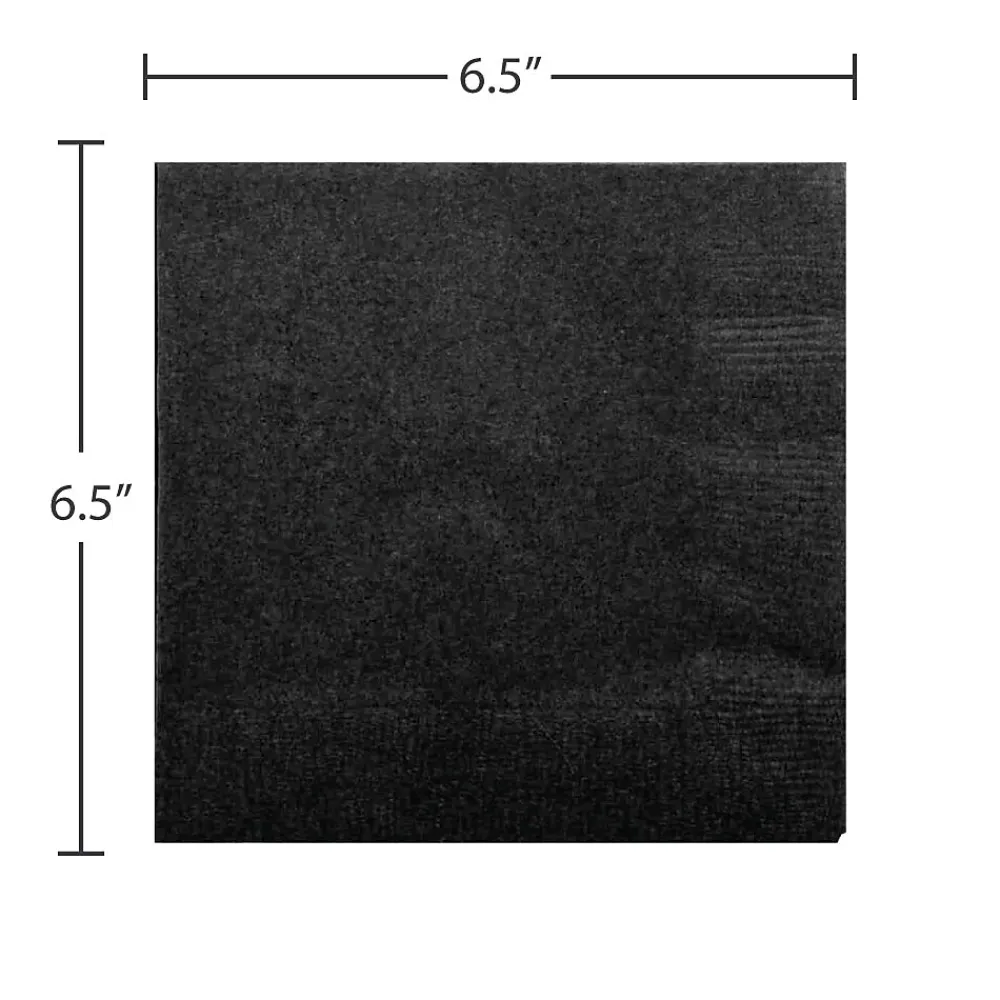 JAM Paper Lunch Napkin, 2-ply, Black, 50 Napkins/Pack (6255620716)