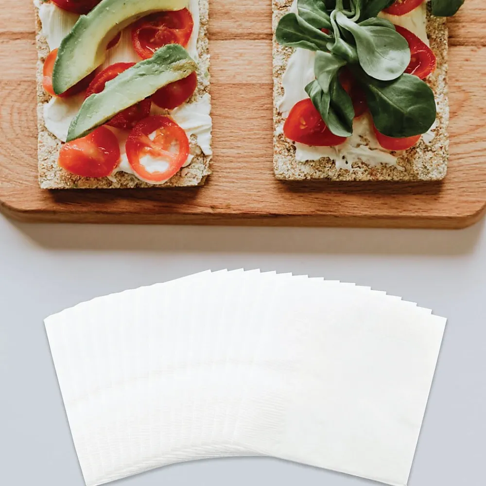 JAM Paper Medium Lunch Napkins, 2-Ply, White, 50 Napkins/Pack (6255620732)