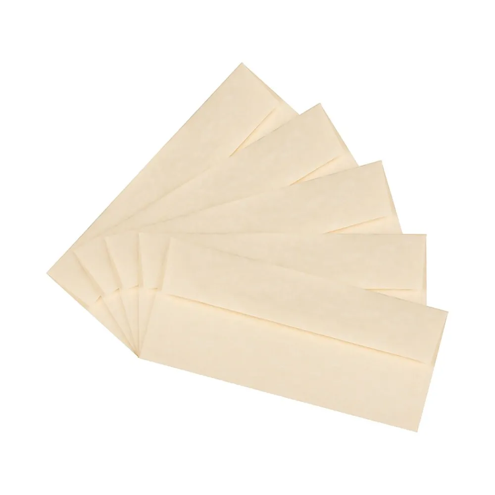 Clearance JAM Paper Open End #10 Business Envelope, 4 1/8" x 9 1/2", Natural, 50/Pack (900926651I)