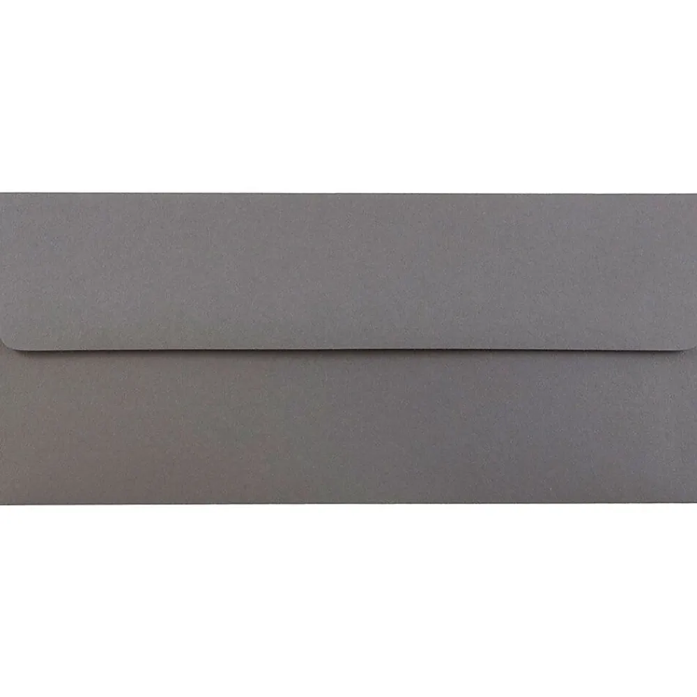 JAM Paper Open End #10 Business Envelope, 4 1/8" x 9 1/2", Dark Grey, 50/Pack (36396438I)