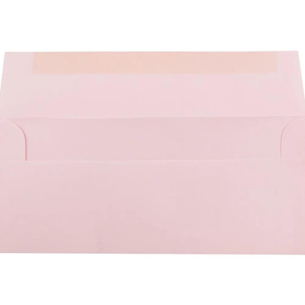Discount JAM Paper Open End #10 Business Envelope, 4 1/8" x 9 1/2", Baby Pink, 50/Pack (2155777I)