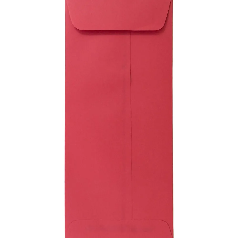 JAM Paper Open End #10 Currency Envelope, 4 1/8" x 9 1/2", Red, 50/Pack (25048I)