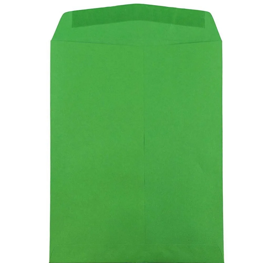 Outlet JAM Paper Open End Catalog Envelope, 9" x 12", Green, 100/Box (80402)