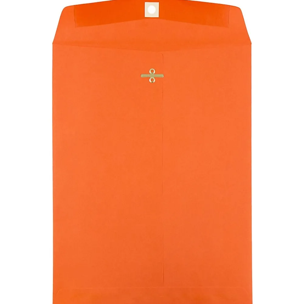 Discount JAM Paper Open End Clasp Catalog Envelope, 9" x 12", Orange, 100/Box (92938)
