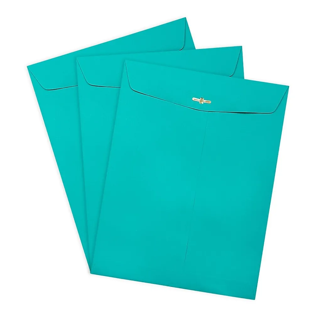 New JAM Paper Open End Clasp Catalog Envelope, 9" x 12", Sea Blue, 100/Box (900906997)