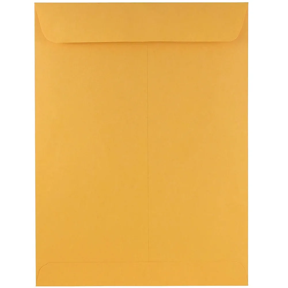 JAM Paper Open End Nonstandard Kraft Catalog Envelope, 9" x 12", Brown Kraft, 100/Pack (4132)