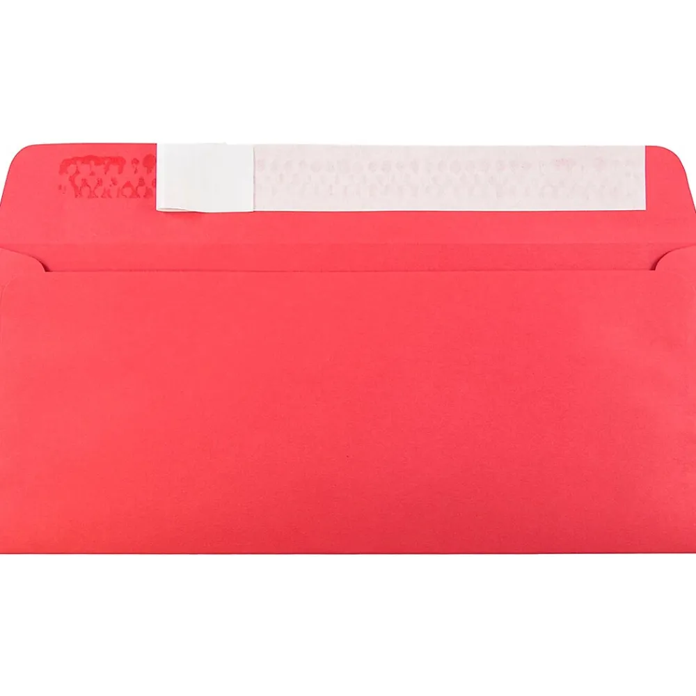 Sale JAM Paper Peel & Seal #10 Kraft Business Envelope, 4 1/8" x 9 1/2", Christmas Red, 25/Pack (11789)