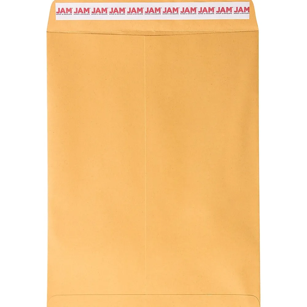 Online JAM Paper Peel & Seal Kraft Open End #13 Catalog Envelope, 10" x 13", Brown, 500/Pack (13034233C)