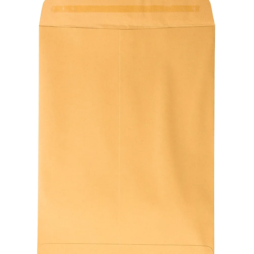 Online JAM Paper Peel & Seal Kraft Open End #13 Catalog Envelope, 10" x 13", Brown, 500/Pack (13034233C)