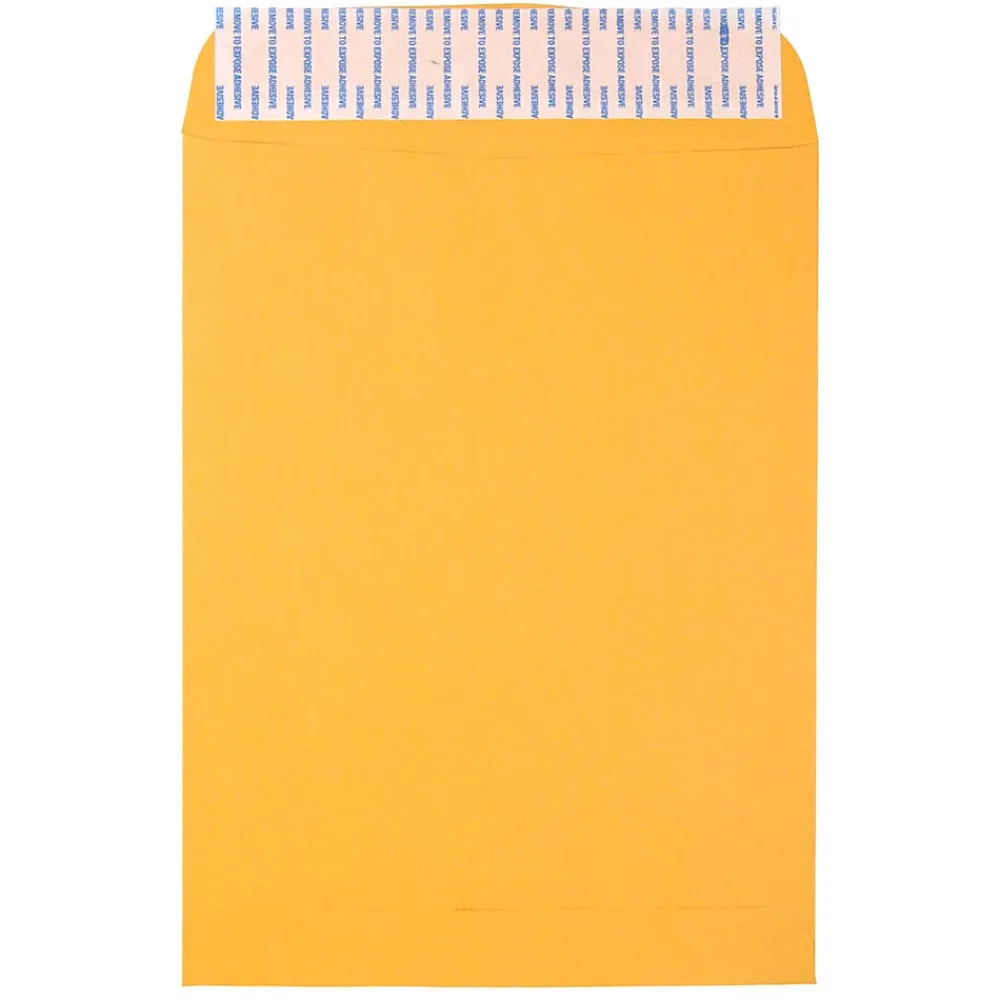 Hot JAM Paper Peel & Seal Kraft Open End Catalog Envelope, 9" x 12", Brown, 500/Pack (13034231C)