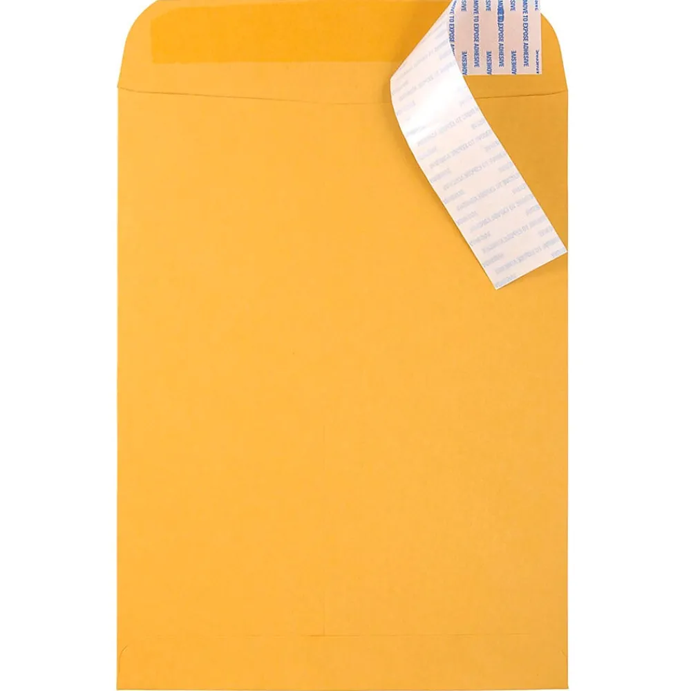Hot JAM Paper Peel & Seal Kraft Open End Catalog Envelope, 9" x 12", Brown, 500/Pack (13034231C)