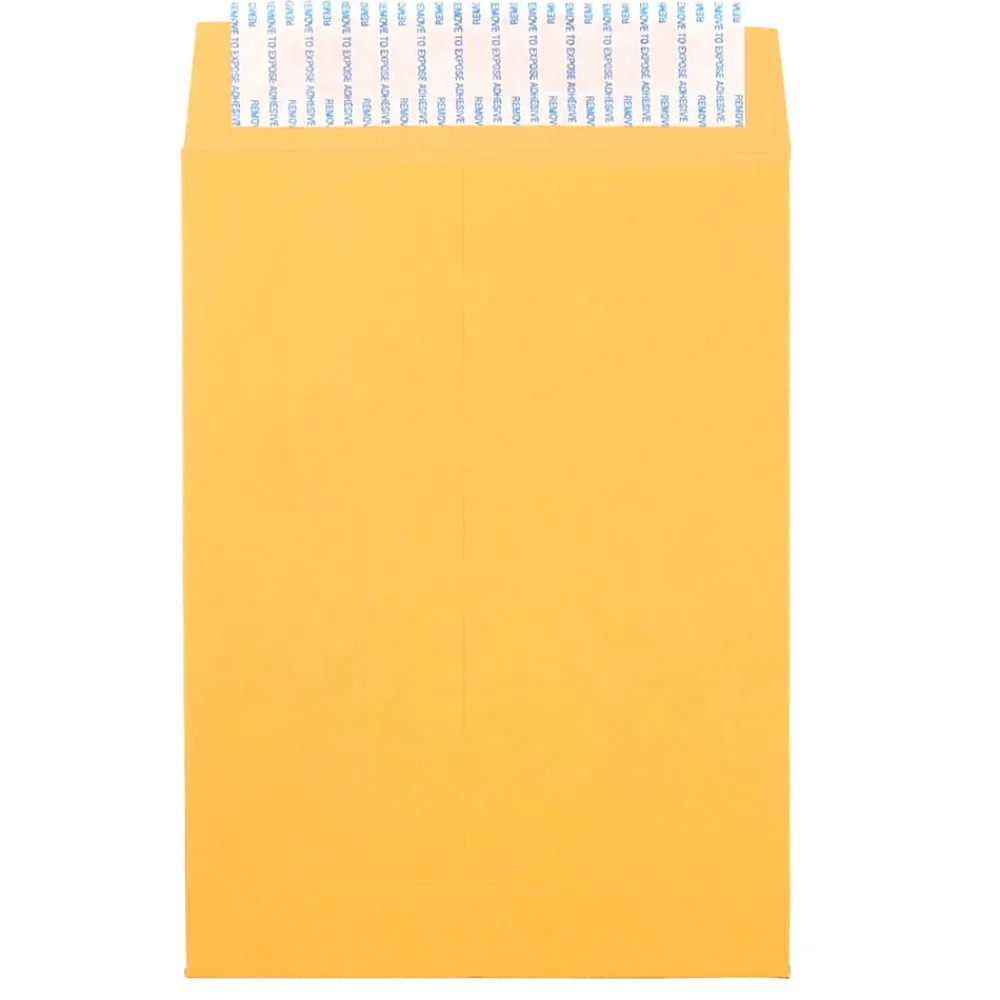 Hot JAM Paper Peel & Seal Kraft Open End Catalog Envelope, 6 1/2" x 9 1/2", Brown, 500/Pack (13034229C)