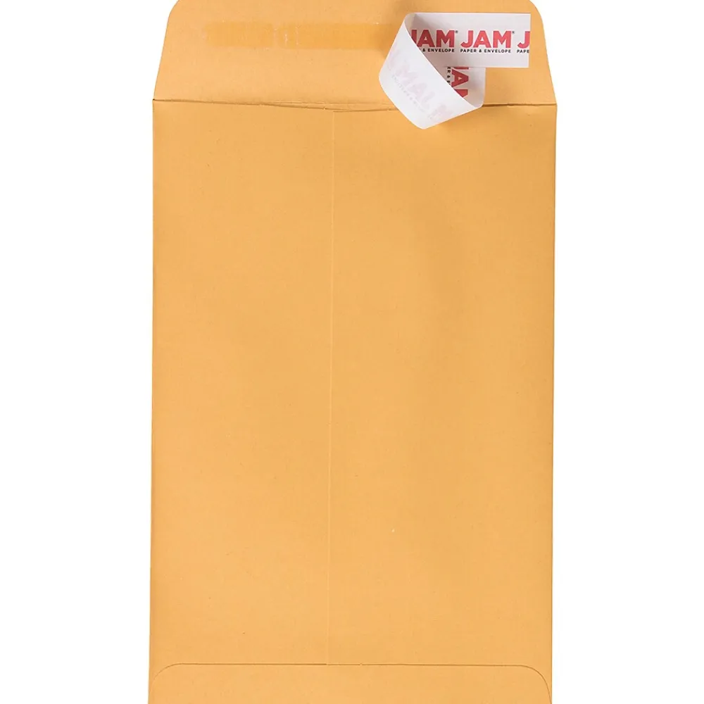 Clearance JAM Paper Peel and Seal Kraft Open End Catalog Envelope, 6" x 9", Brown, 500/Pack (13034199C)
