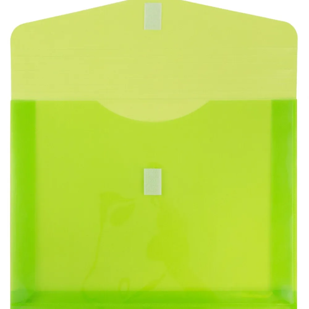 Clearance JAM Paper ® Plastic Envelopes with Hook & Loop Closure, Letter Size, Assorted Colors, 6/Pack (218V2OLIPRYS)
