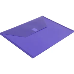Online JAM Paper Plastic File Pocket, Letter Size, Assorted, 6/Pack (218V0ASSRT)