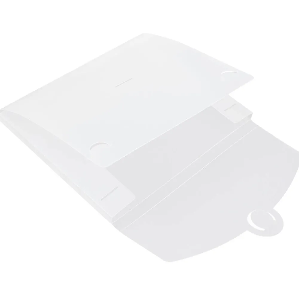 Plastic Portfolio Case with Circular Tuck Flap Closure, Clear Frost, 24/Carton (3788B)<JAM Paper New