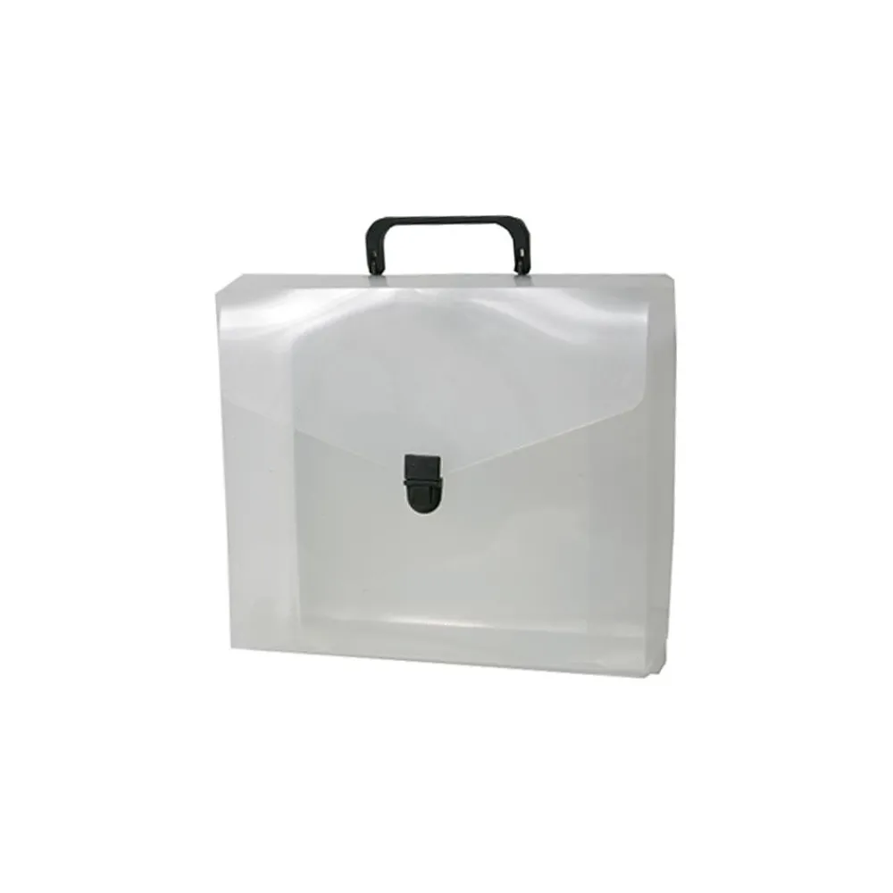 ® Plastic Portfolio File Carry Case with Handles, 10 x 12 x 4, Clear with Black Buckle, Sold Individually (7206 001)<JAM Paper Outlet