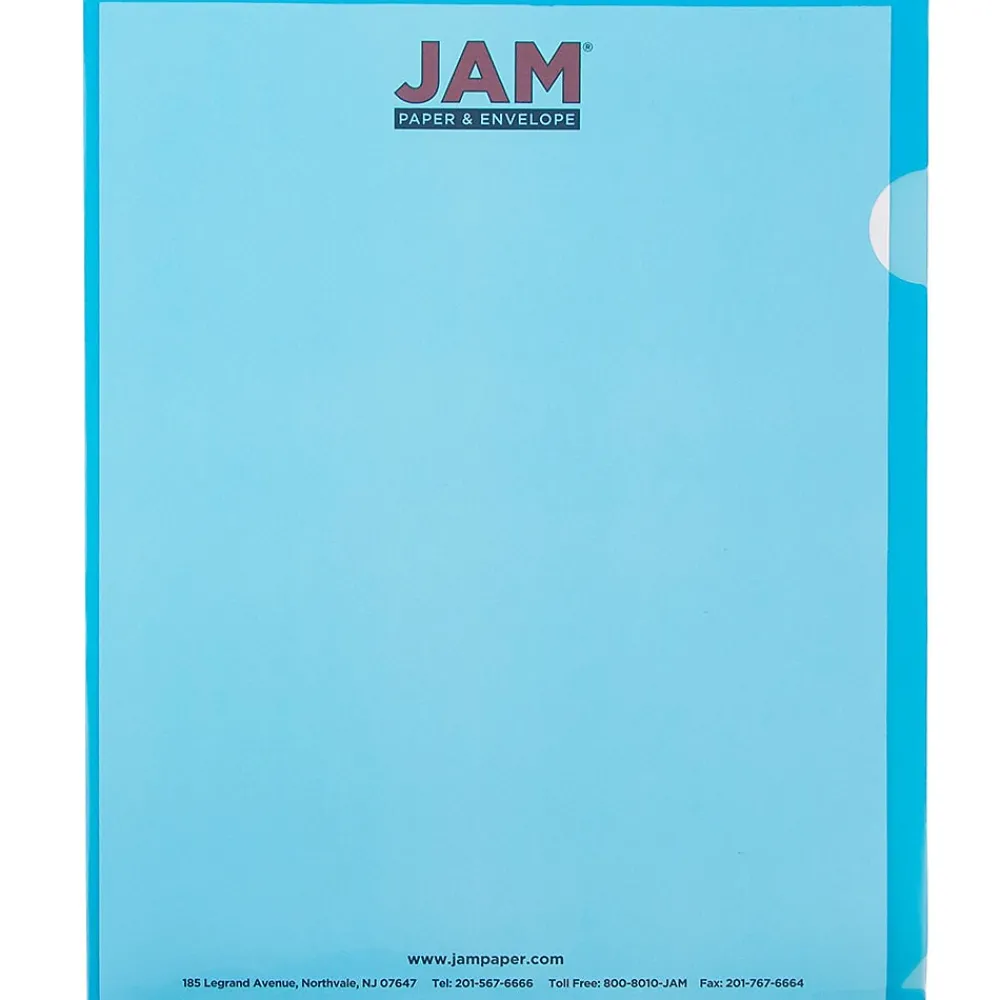 Sheet Protectors|JAM Paper ® Plastic Sleeves, 9" x 12", Blue, 120/Pack (2226316987B)