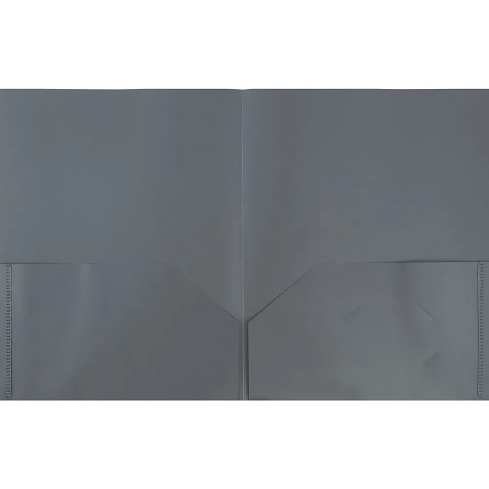 Pocket Folders|JAM Paper POP 2-Pocket Portfolio Plastic Folder, , 96/Box (382EGYB) Gray