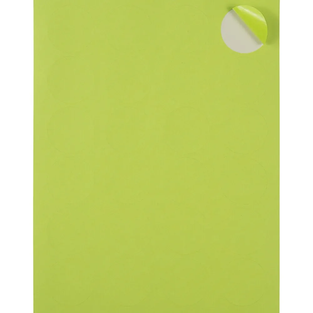 JAM Paper Round Label Seals, 1 2/3" Diameter, , 24 Labels/Sheet, 5 Sheets/Pack (147627049) Ultra Lime Green