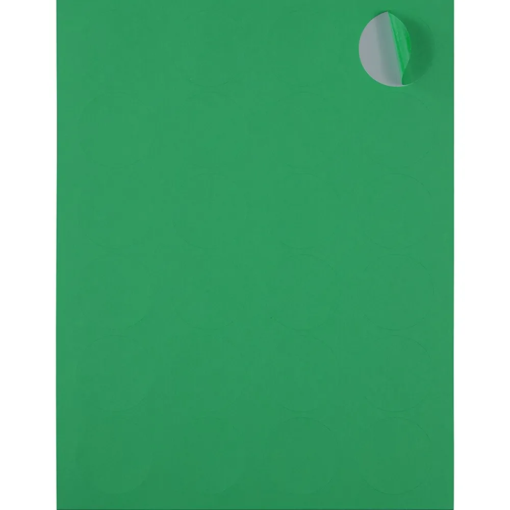 Best JAM Paper Round Label Sticker Seals, 1 2/3" Diameter, , 24 Labels/Sheet, 5 Sheets/Pack (147627041) Green