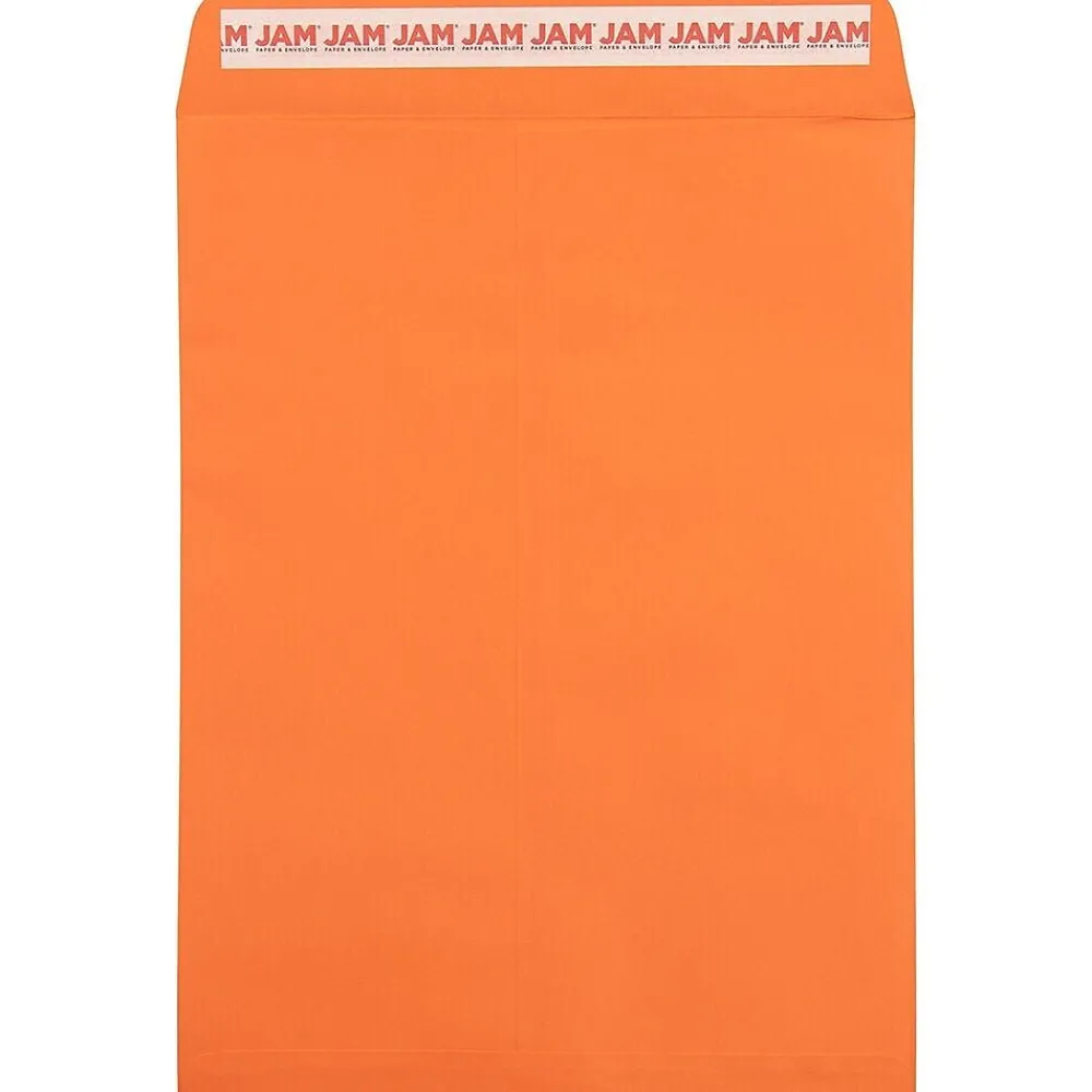 Clearance JAM Paper Self Seal Catalog Envelope, 9" x 12", Orange, 100/Pack (185747509D)