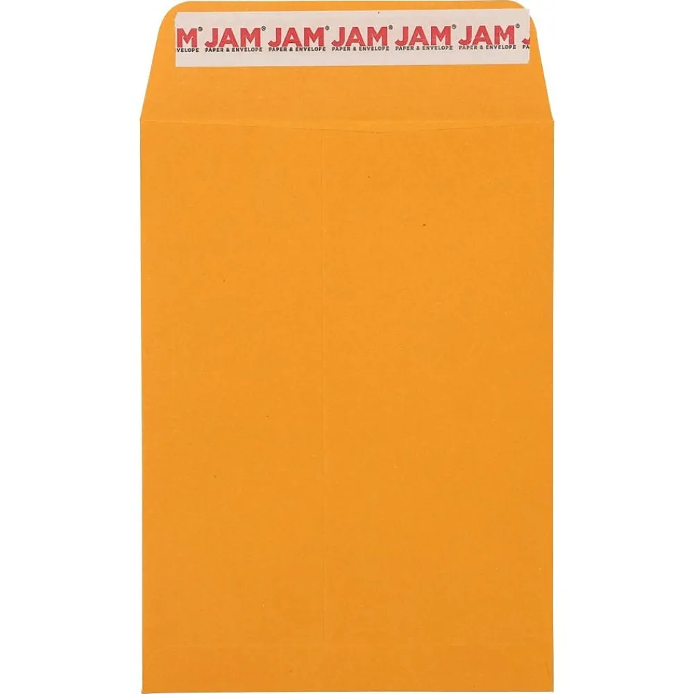 New JAM Paper Self Seal Catalog Envelopes, 5 1/2" x 7 1/2", Brown Kraft Manila, 100/Pack (400238465D)