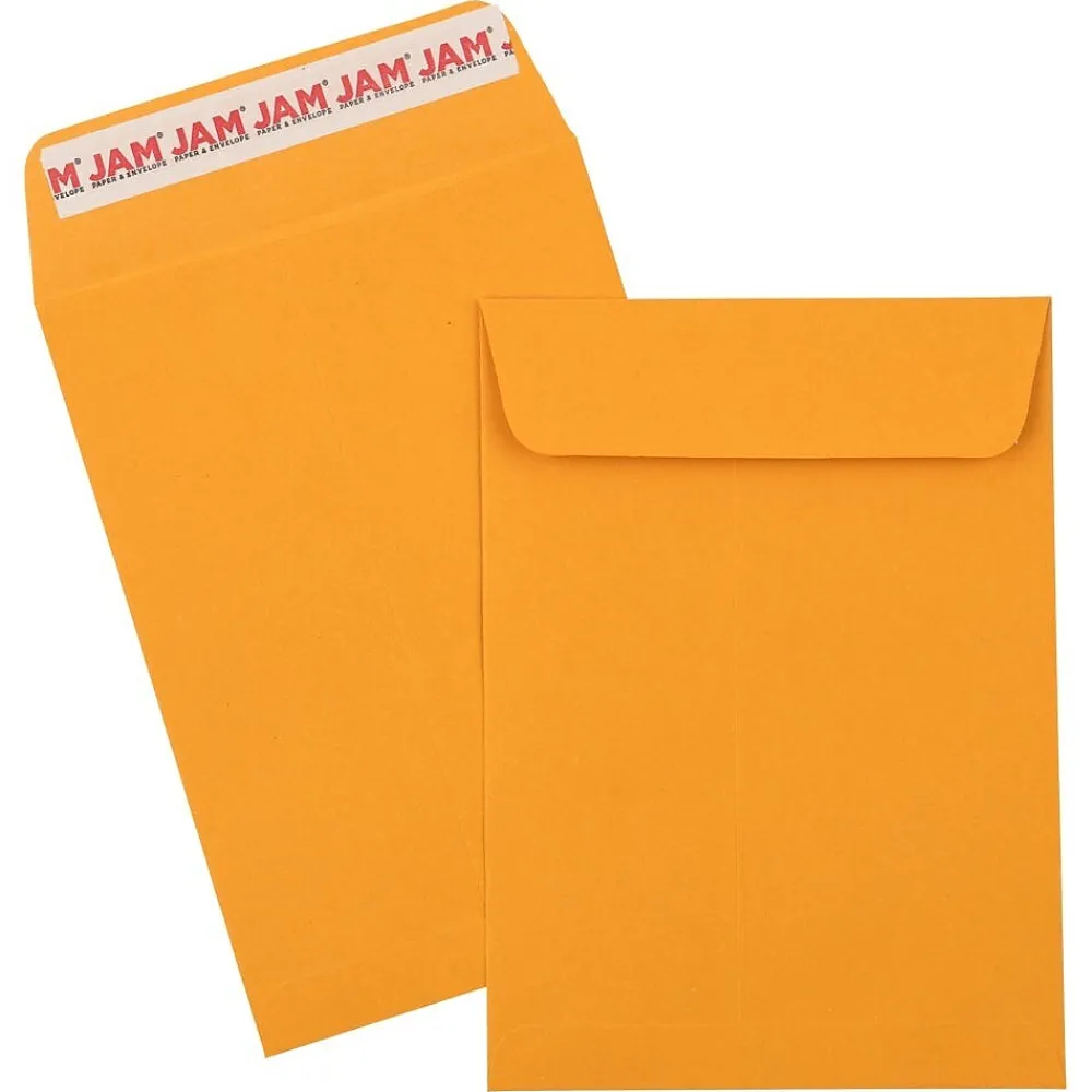 New JAM Paper Self Seal Catalog Envelopes, 5 1/2" x 7 1/2", Brown Kraft Manila, 100/Pack (400238465D)