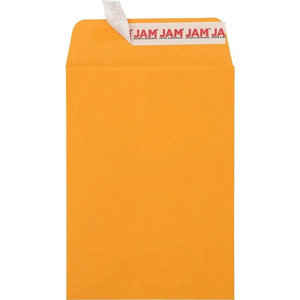 New JAM Paper Self Seal Catalog Envelopes, 5 1/2" x 7 1/2", Brown Kraft Manila, 100/Pack (400238465D)