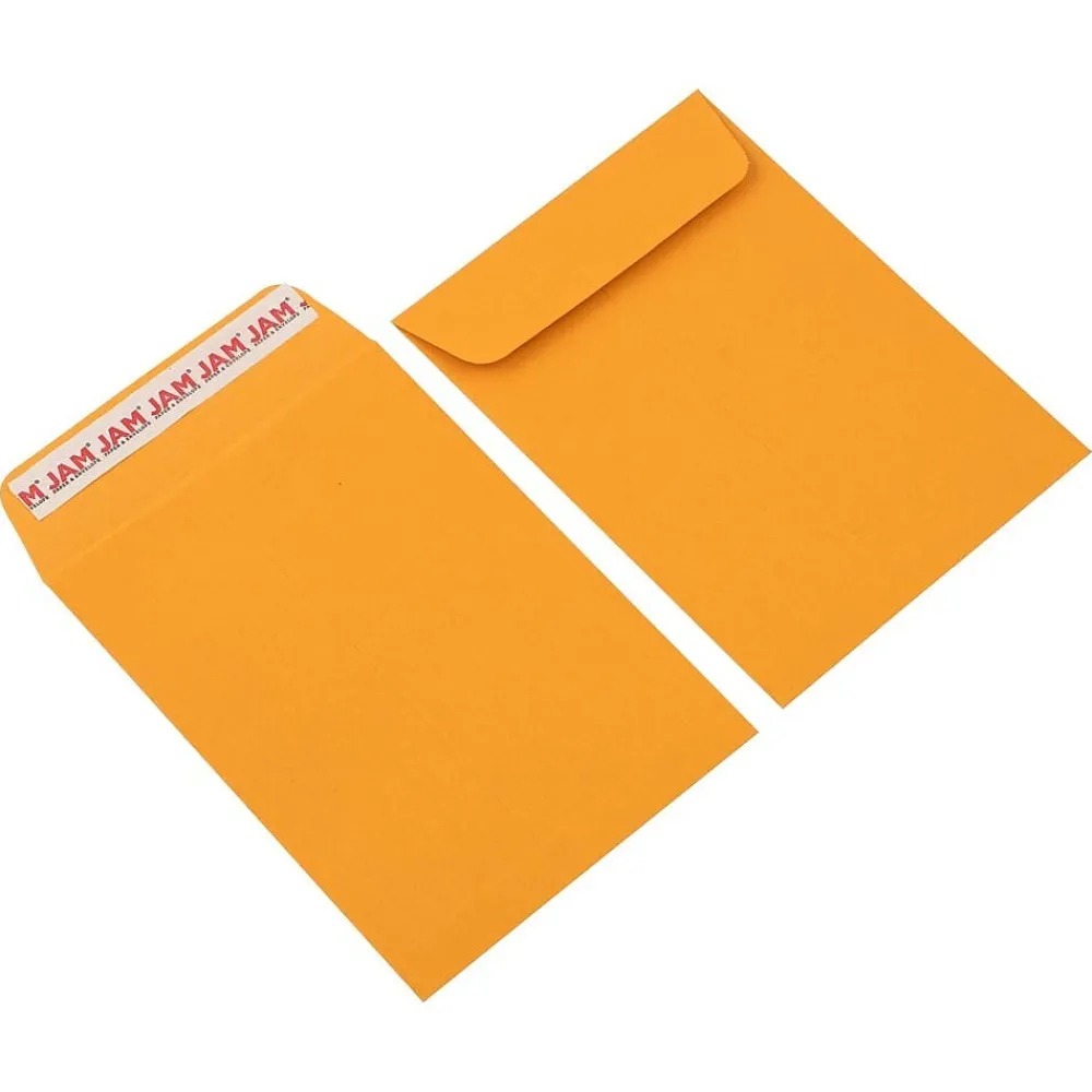 New JAM Paper Self Seal Catalog Envelopes, 5 1/2" x 7 1/2", Brown Kraft Manila, 100/Pack (400238465D)