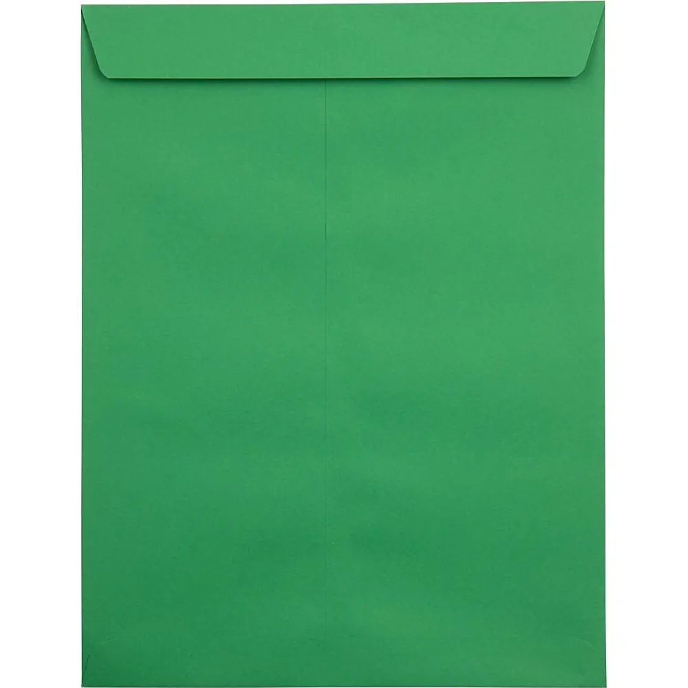 Online JAM Paper Self Seal Catalog Envelope, 9" x 12", Holiday Green, 500/Pack (FE-7280-12-500)