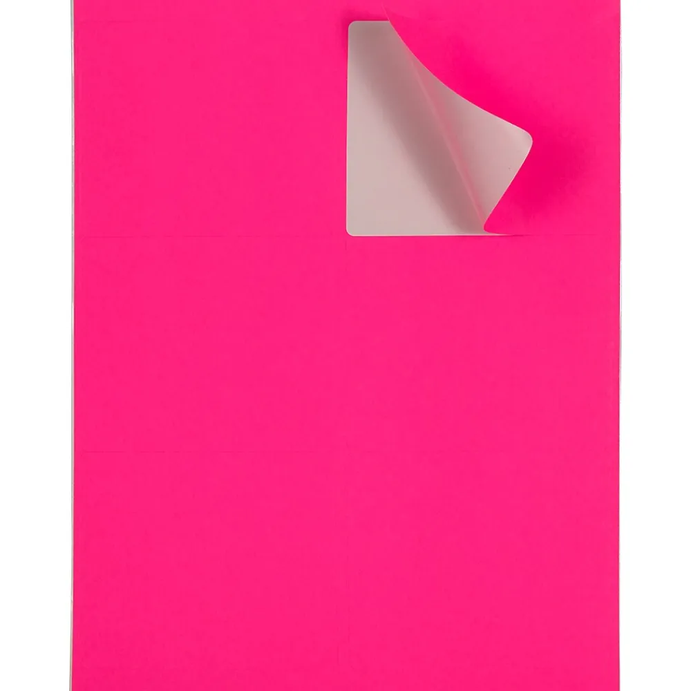 Clearance JAM Paper Shipping Labels, 3 1/3" x 4", , 6 Labels/Sheet, 20 Sheets/Pack (354328046) Neon Pink