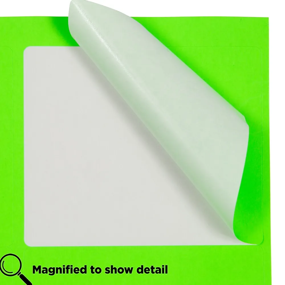 Clearance JAM Paper Shipping Labels, 3 1/3" x 4", , 6 Labels/Sheet, 20 Sheets/Pack (354328037) Neon Green